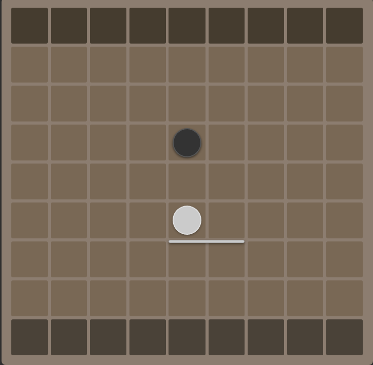 An example showing a good wall placement behind a pawn